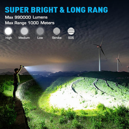 ⏰LIMITED TIME OFFER: 60% OFF🔥 Billhol® 990000LM Super Bright Survival Flashlight for Every Adventure! 🔦