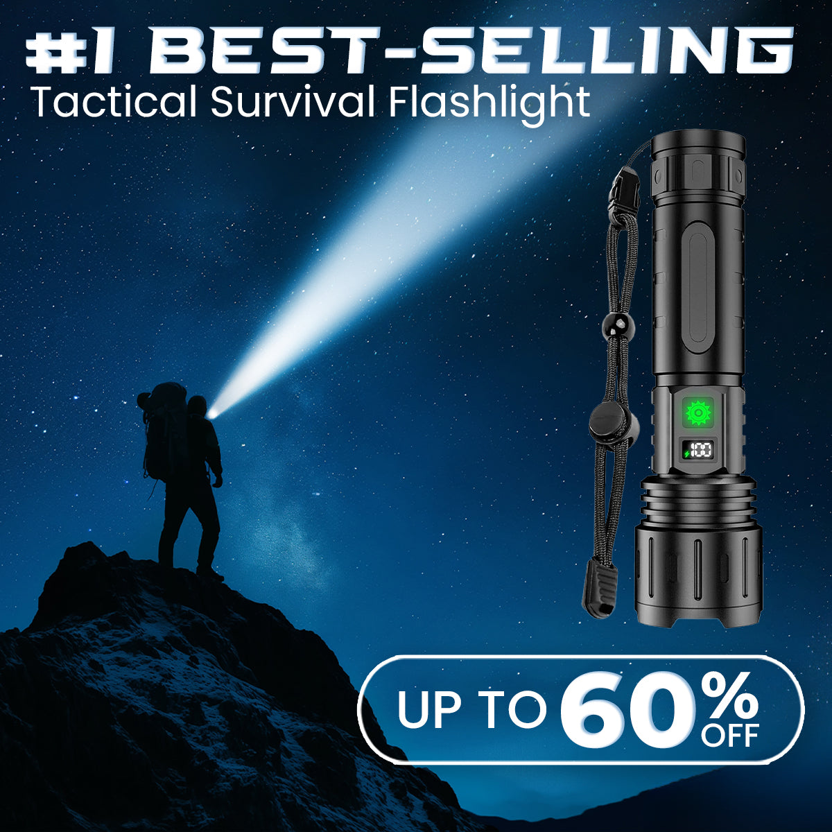 ⏰LIMITED TIME OFFER: 60% OFF🔥 Billhol® 990000LM Super Bright Survival Flashlight for Every Adventure! 🔦